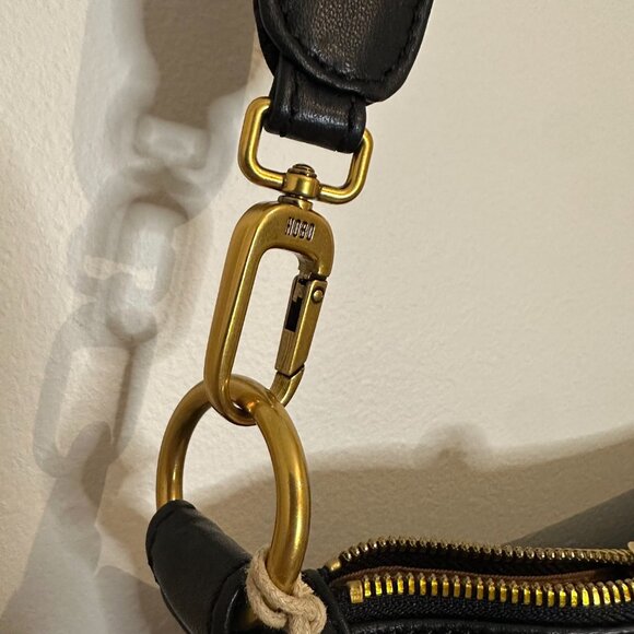 HOBO Knox Sling Bag Crossbody Purse Pebbled Leather Classic Travel Black - Picture 5 of 11